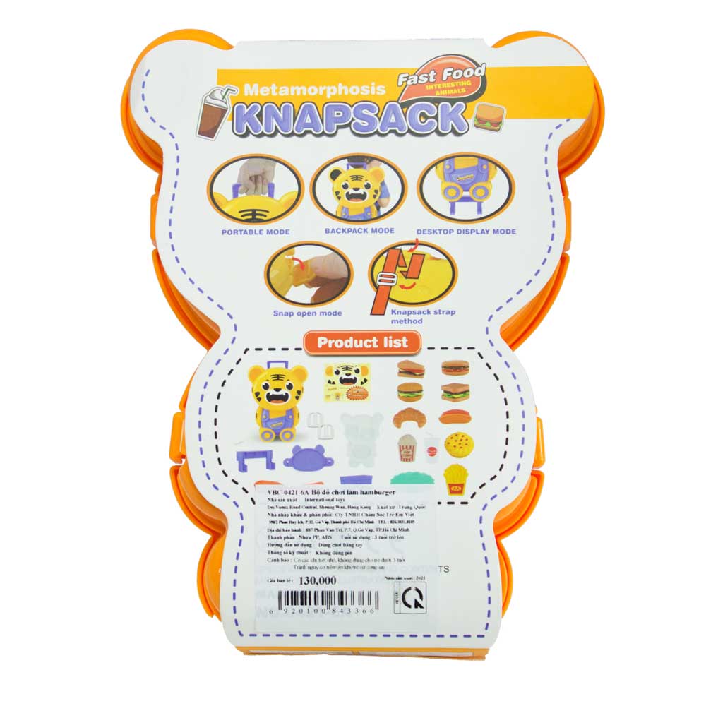 Đồ chơi phân vai theo chủ đề: làm hamburger