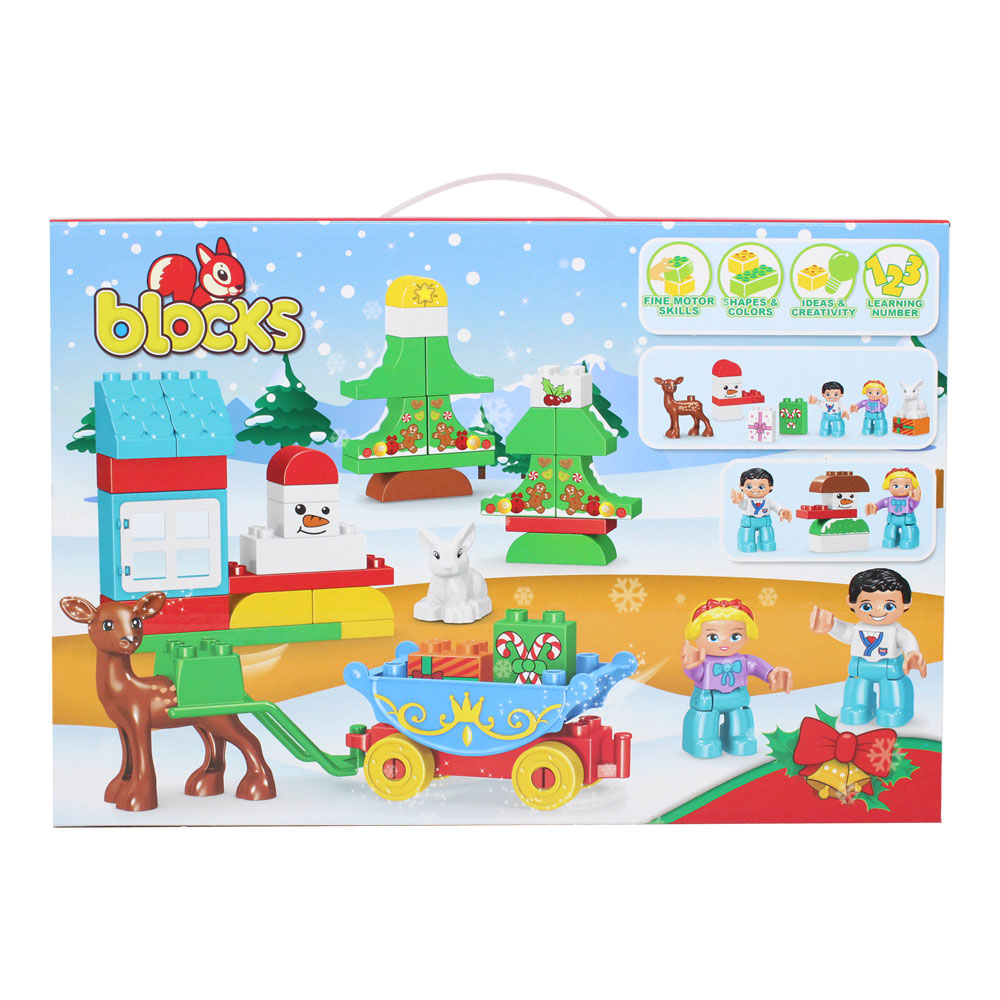 Bộ đồ chơi xếp khối kéo xe