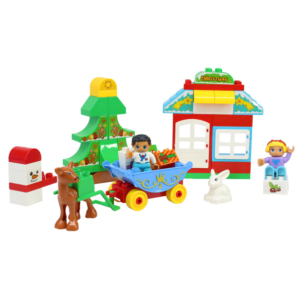 Bộ đồ chơi xếp khối kéo xe