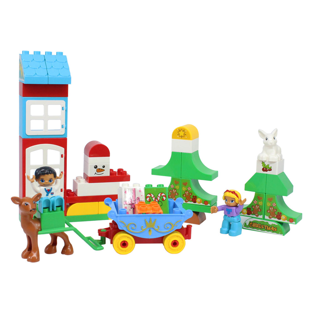 Bộ đồ chơi xếp khối kéo xe