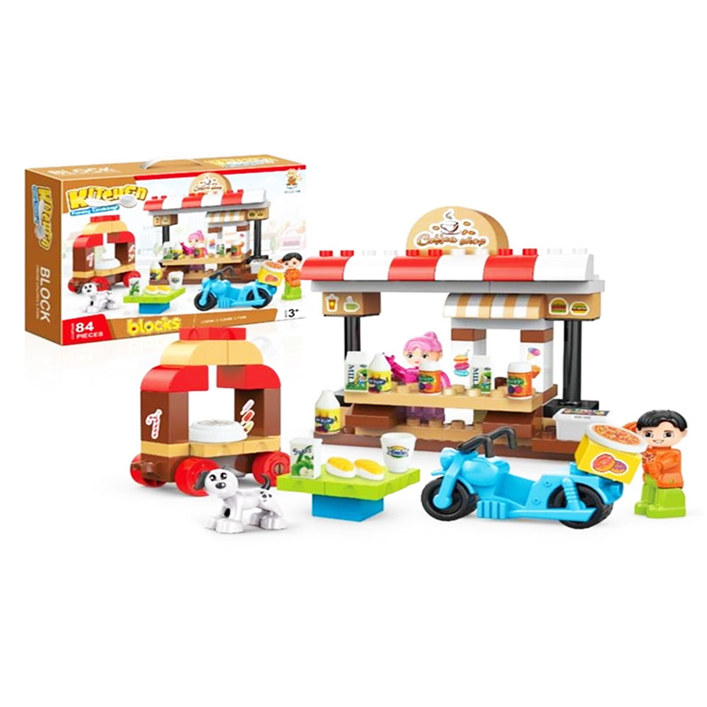 Đồ chơi xếp khối bộ cafe shop lớn