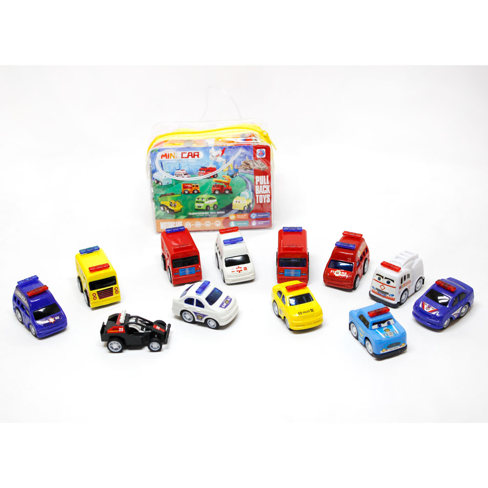 Bộ đồ chơi 12 xe cứu hỏa và cảnh sát chạy trớn