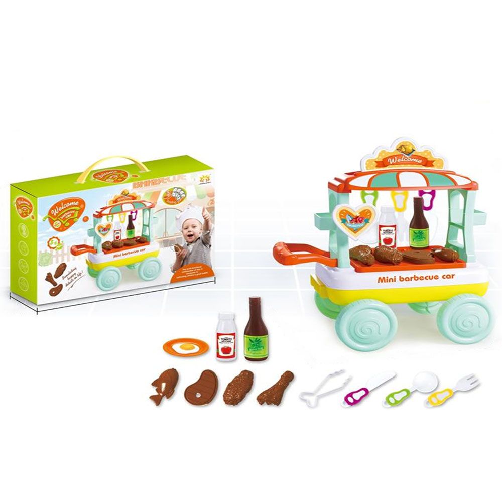 Đồ chơi xe đẩy bán đồ nướng BBQ