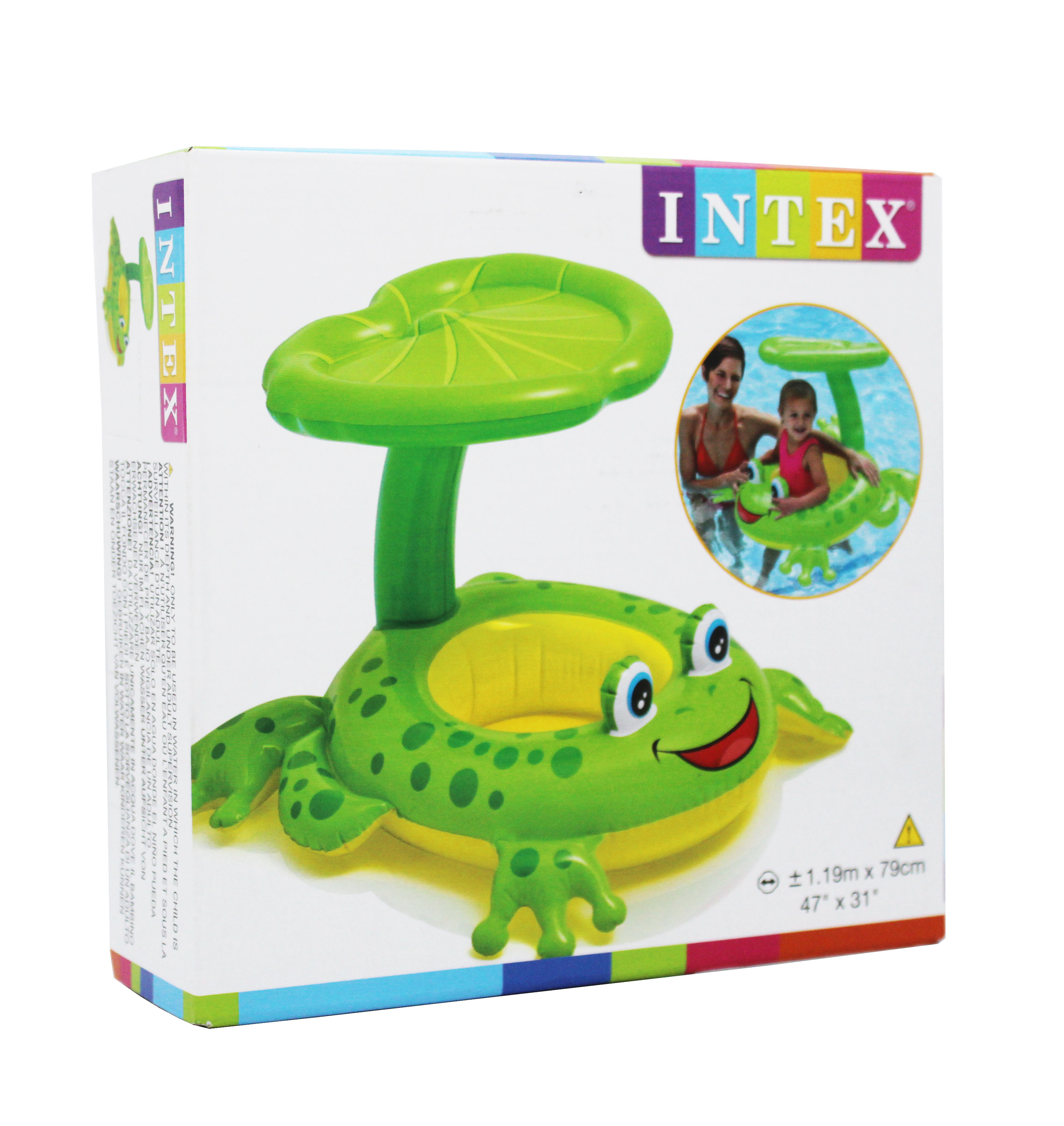 Phao bơi Intex xỏ chân ếch xanh có mái che