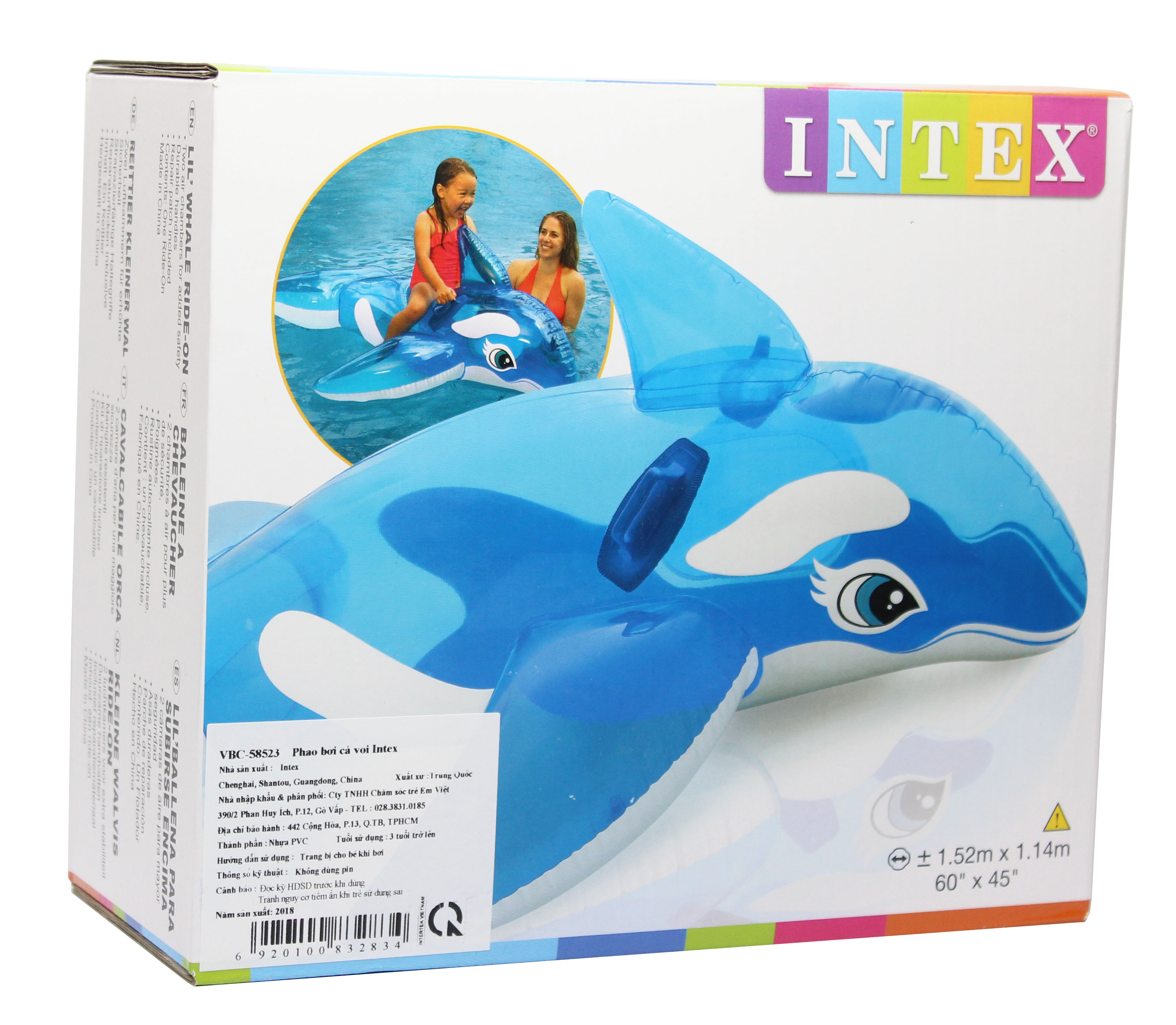 Phao bơi cá voi Intex