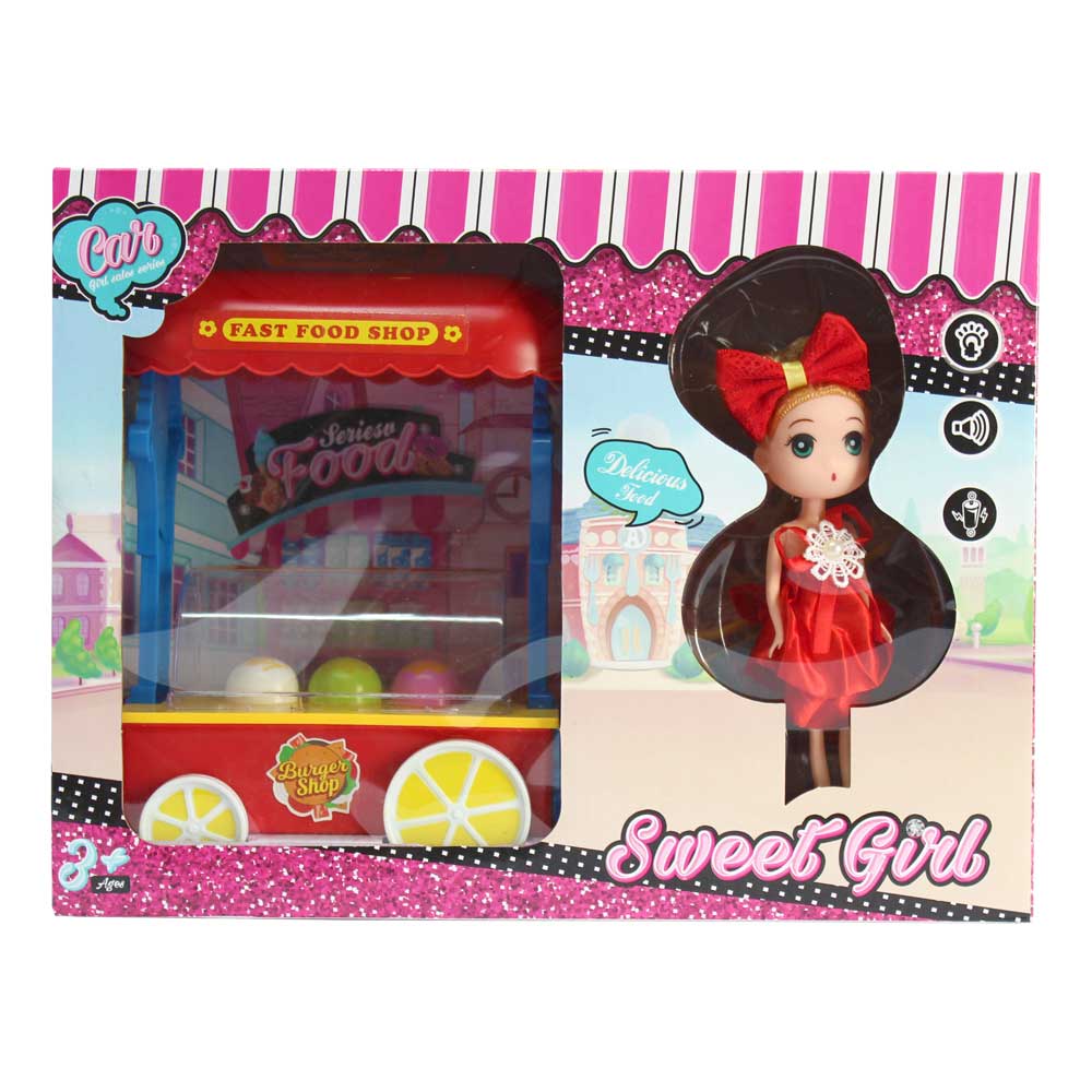 Đồ chơi xe bán thức ăn có đèn, nhạc