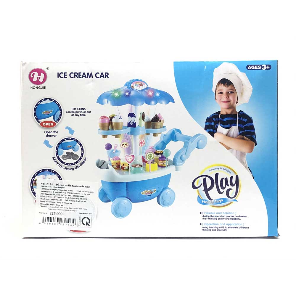 Đồ chơi xe đẩy bán kem đa năng