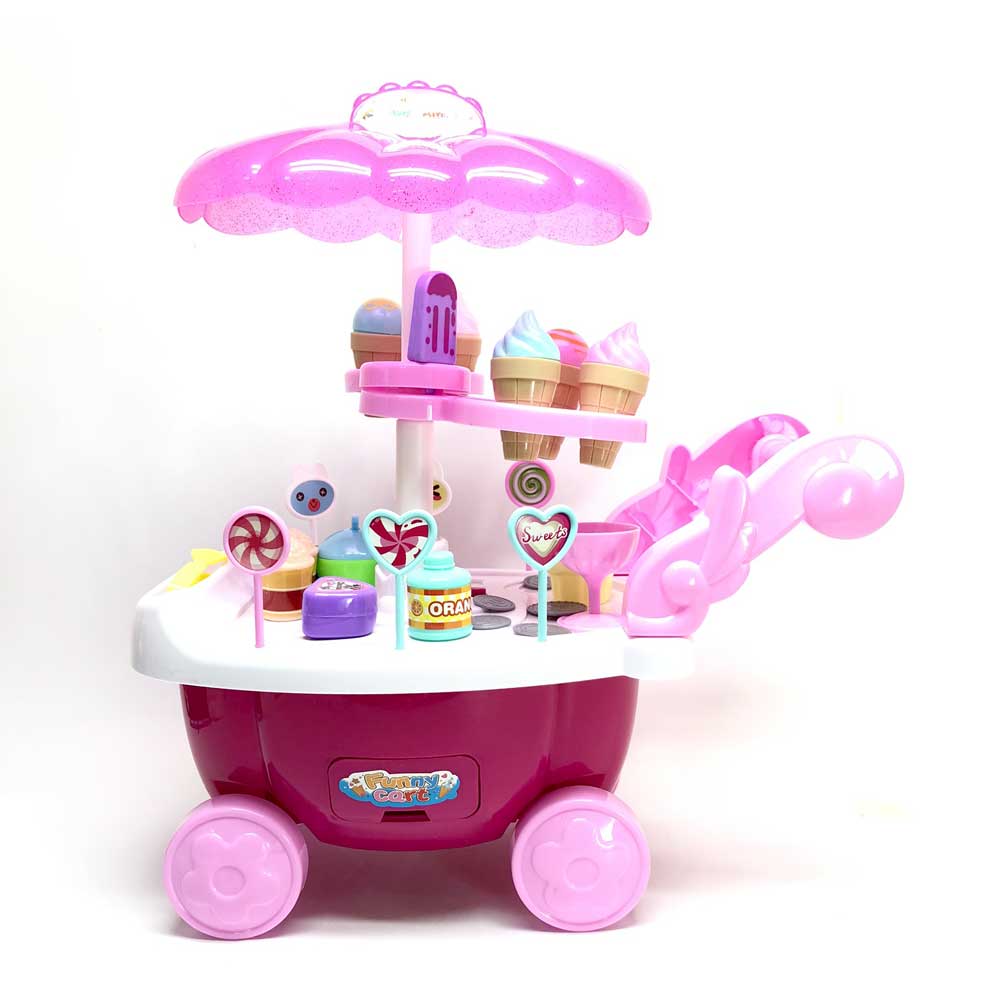 Đồ chơi xe đẩy bán kem đa năng