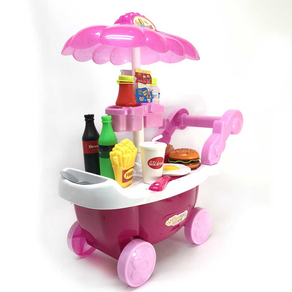 Đồ chơi xe đẩy bán thức ăn nhanh đa năng