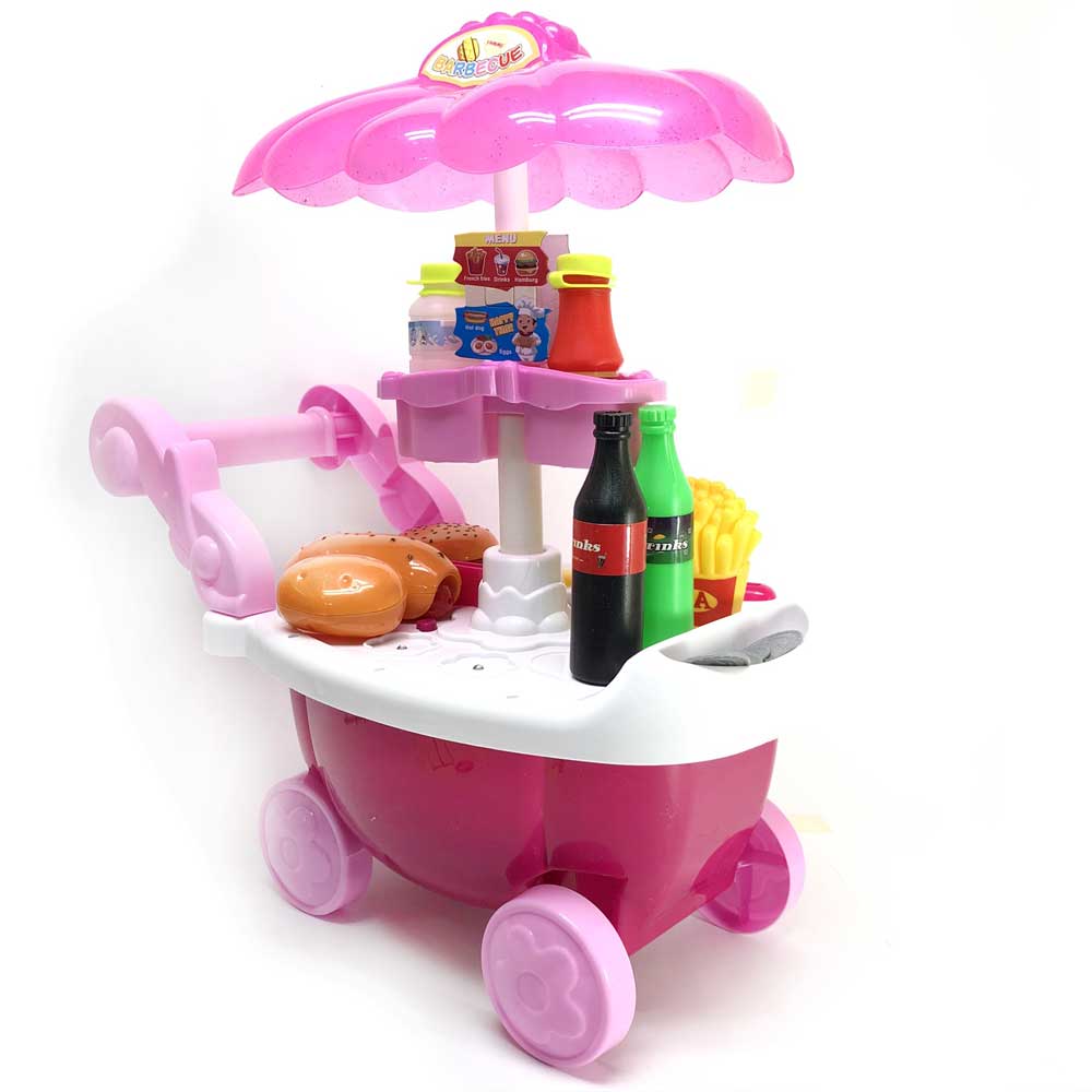 Đồ chơi xe đẩy bán thức ăn nhanh đa năng