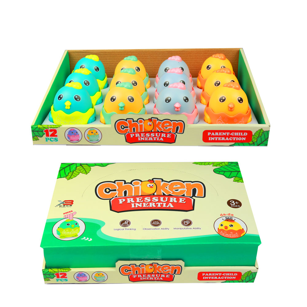 Hộp đồ chơi 12 chú gà ấn cót