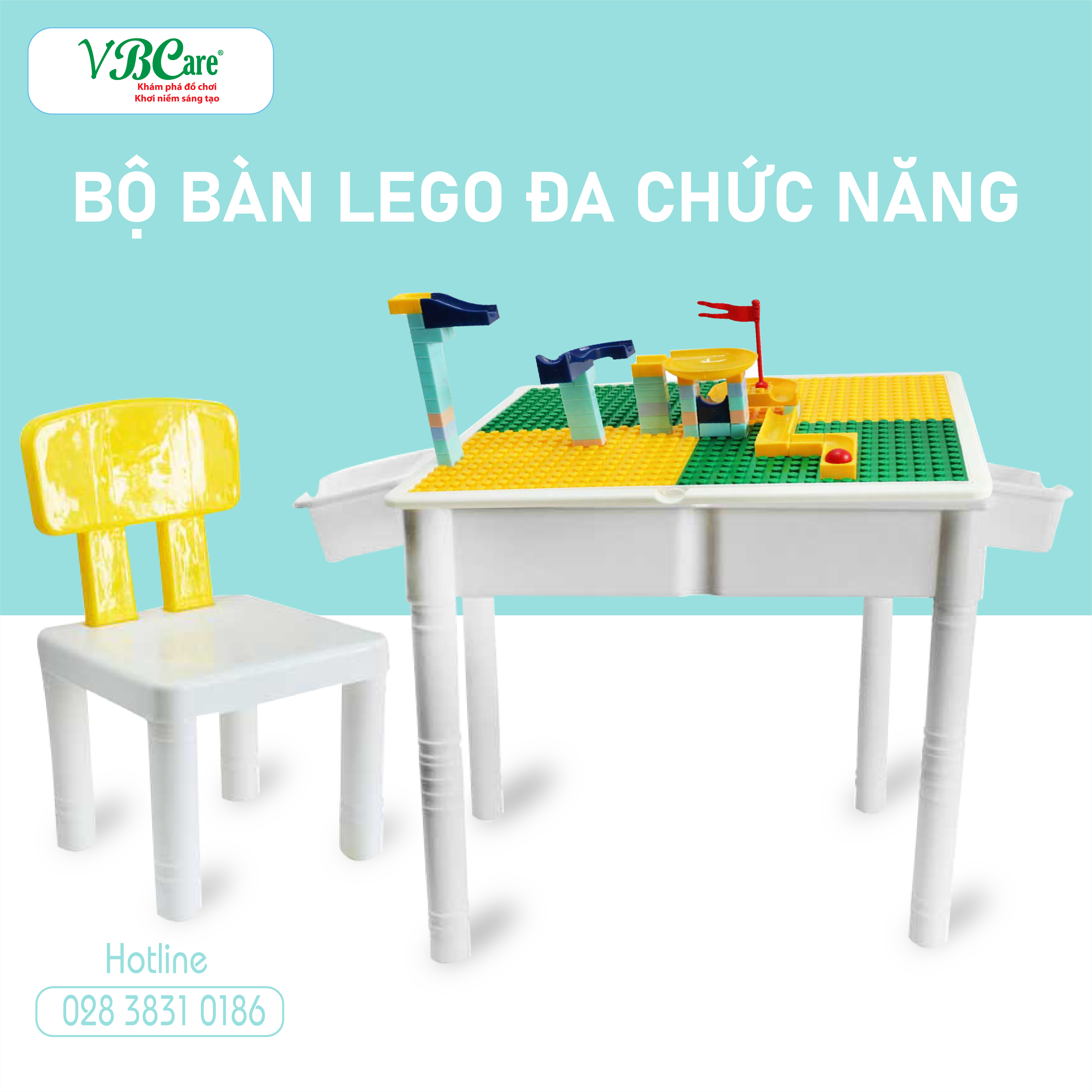 Bộ đồ chơi bàn học kèm xếp khối