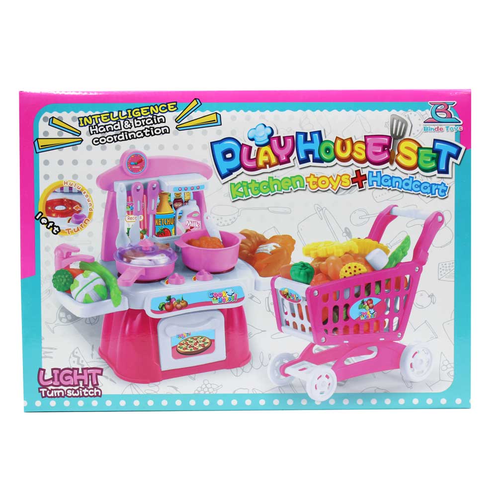 Đồ chơi nhà bếp dùng pin kèm xe đẩy 