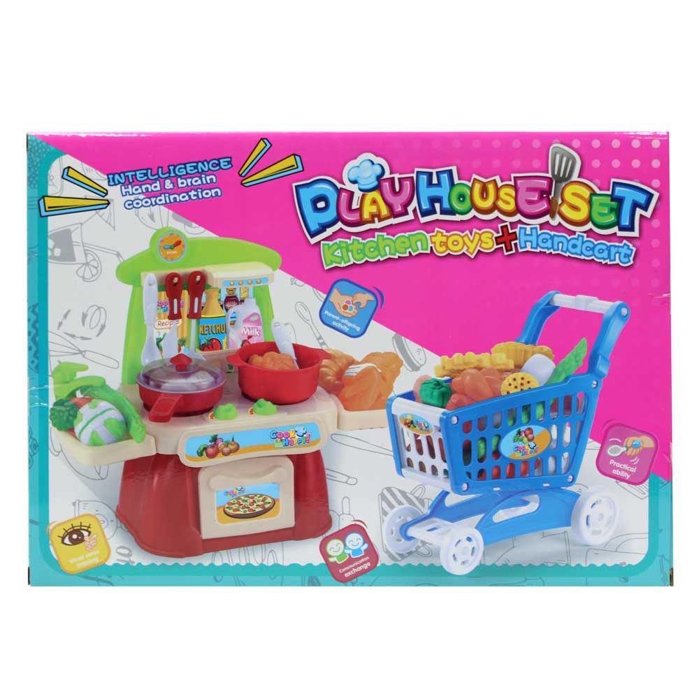 Đồ chơi nhà bếp dùng pin kèm xe đẩy 