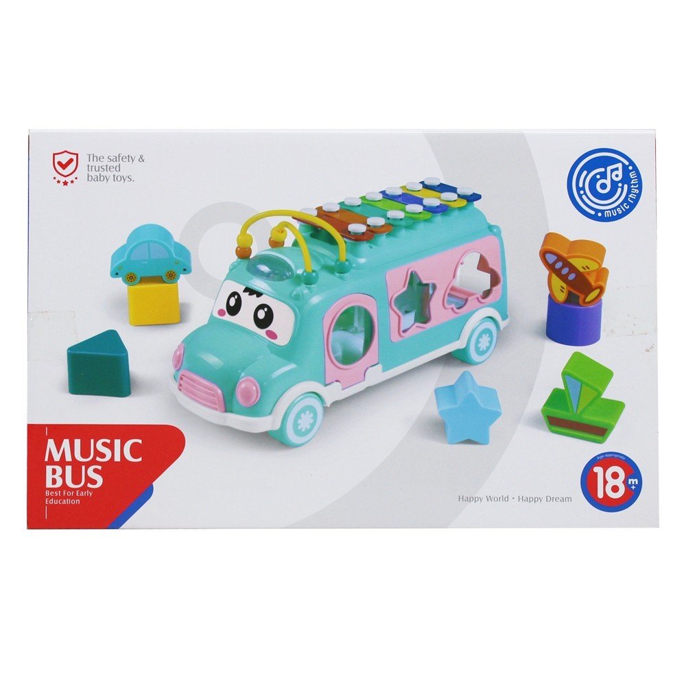 Đồ chơi xe buýt thả khối kèm bộ gõ