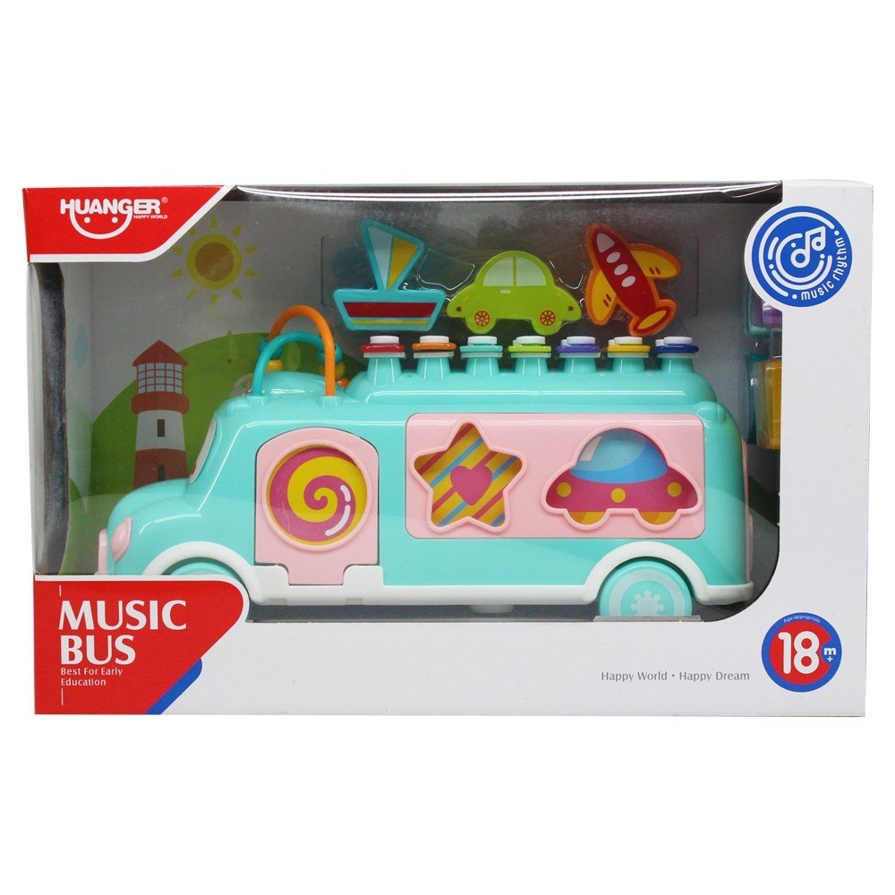 Đồ chơi xe buýt thả khối kèm bộ gõ