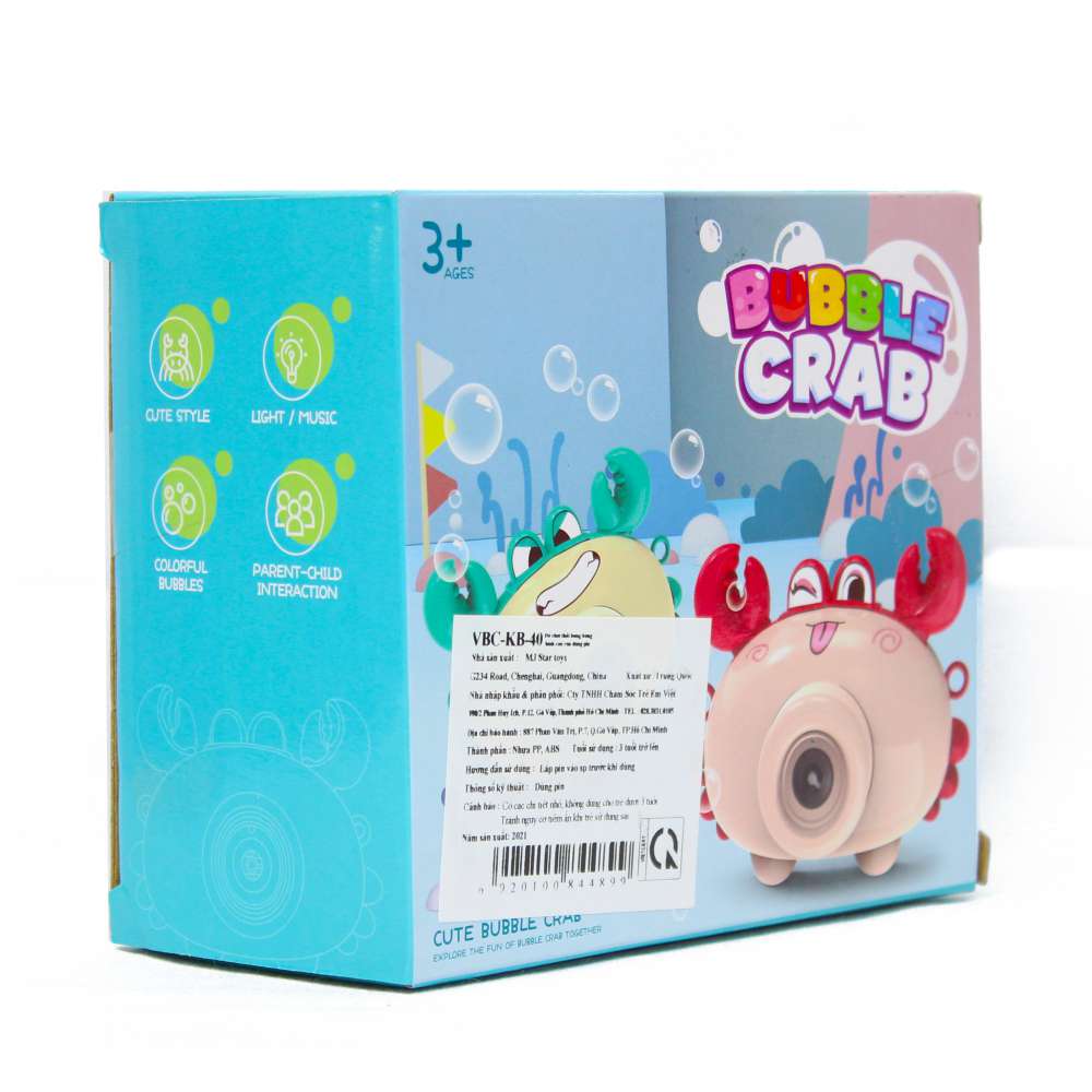 Đồ chơi thổi bong bóng hình con cua dùng pin