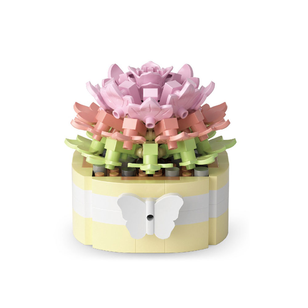 Đồ chơi xếp khối chậu hoa mini