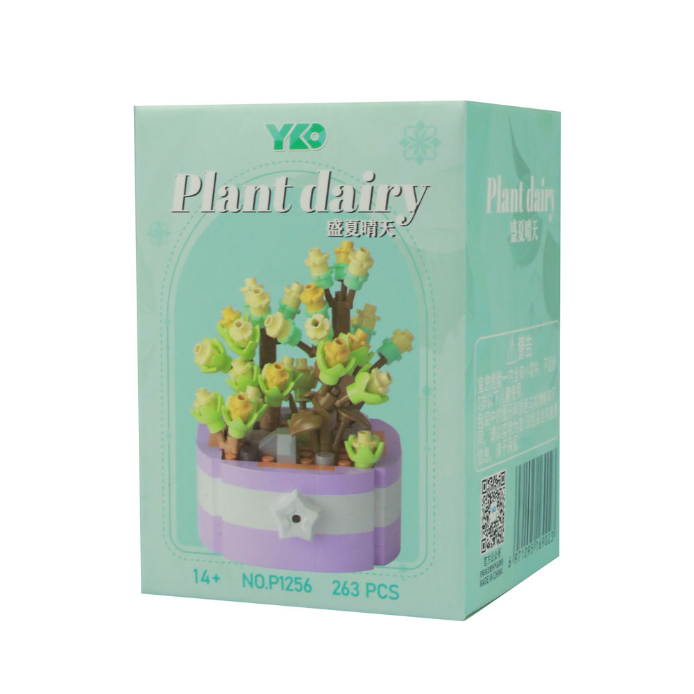 Đồ chơi xếp khối chậu hoa mini