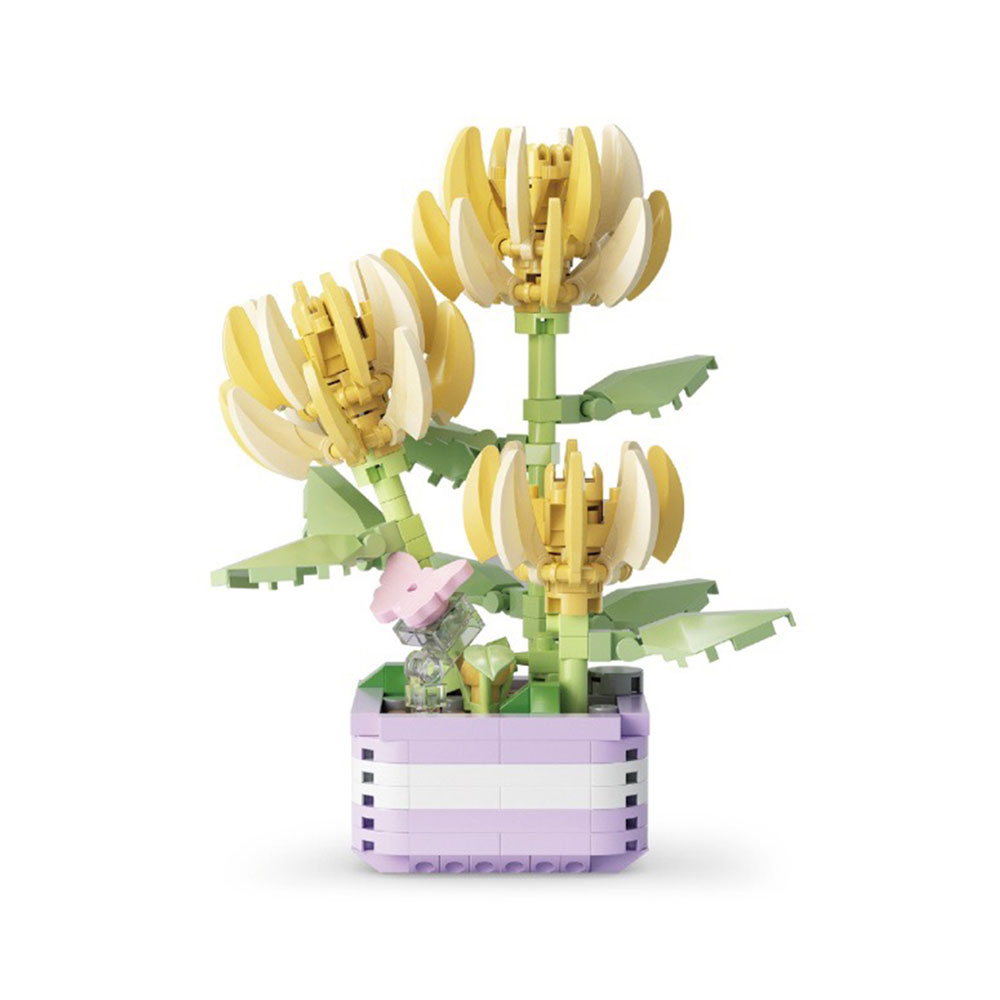 Đồ chơi xếp khối chậu hoa mini