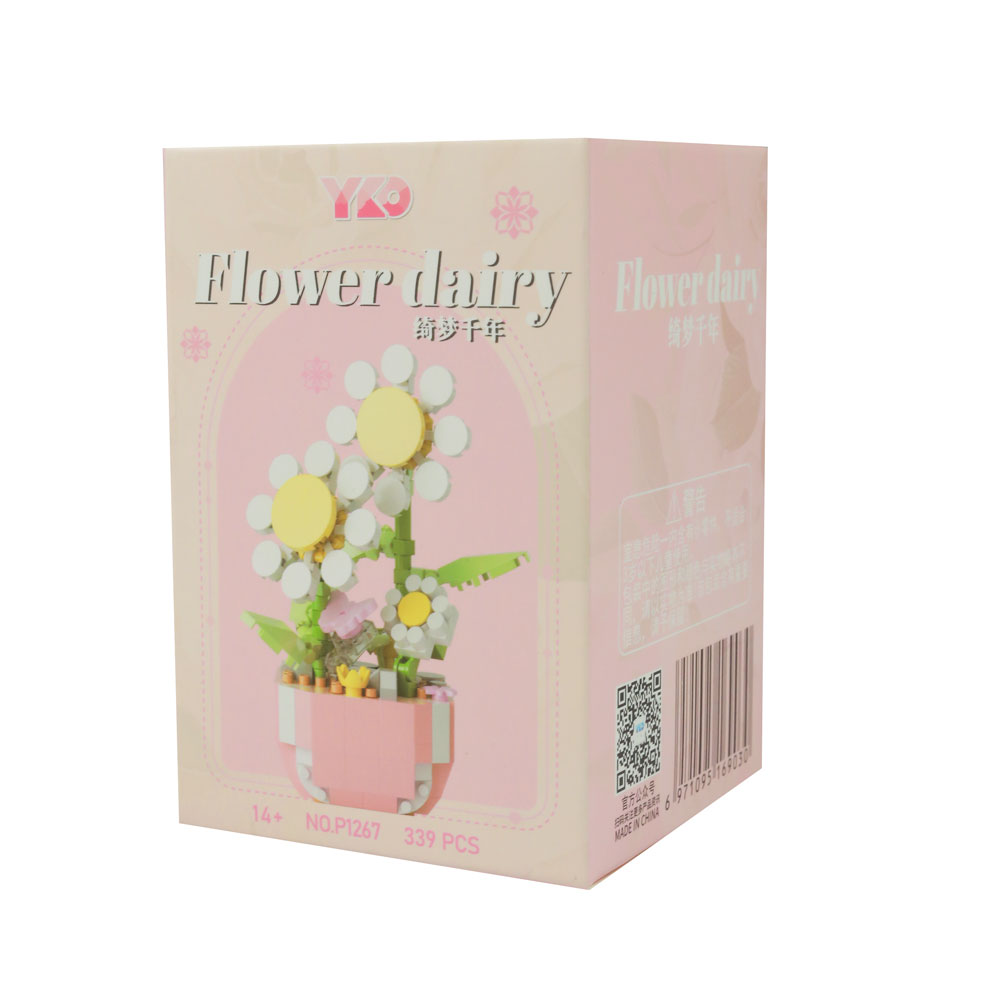 Đồ chơi xếp khối chậu hoa mini