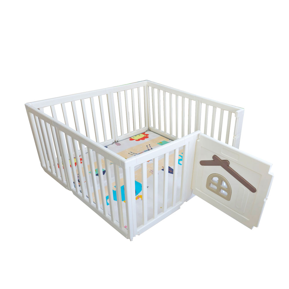 Quây cũi trẻ em lắp ghép 6 tấm kèm thảm