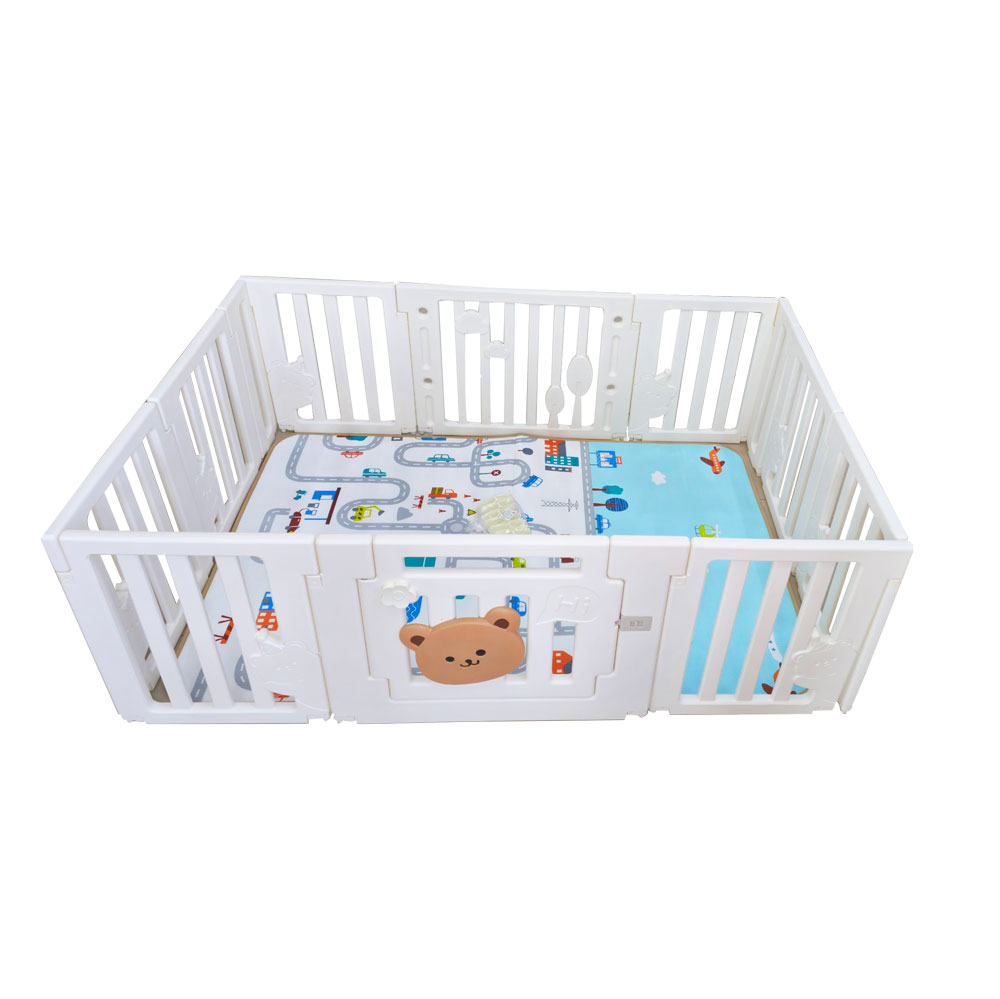 Quây cũi trẻ em lắp ghép 13 tấm kèm thảm