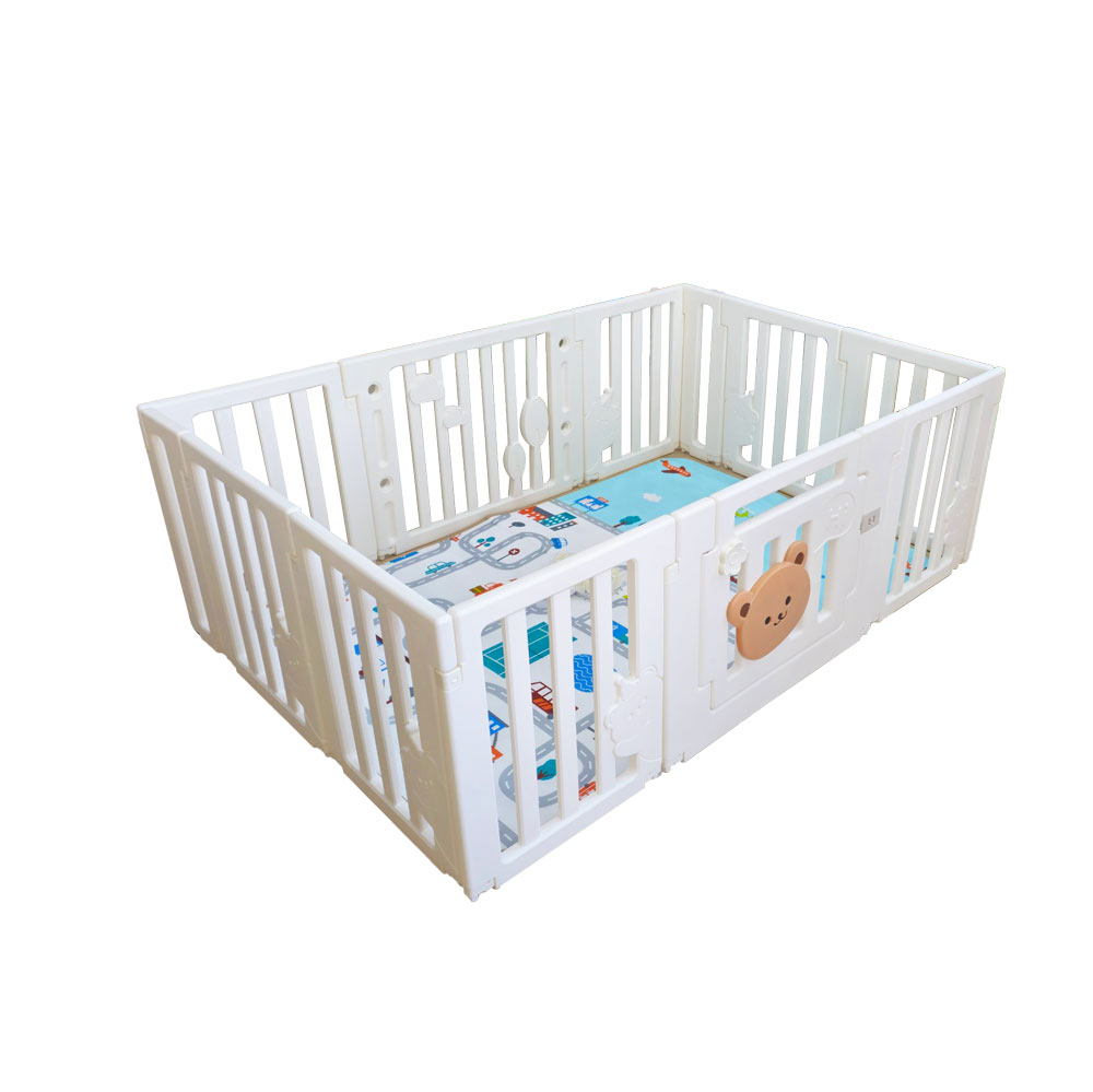 Quây cũi trẻ em lắp ghép 13 tấm kèm thảm